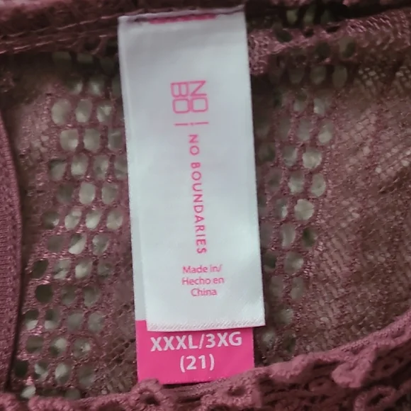 XXXL Sleeveless Lace Women's Dress - Burgundy - Picture 3 of 13